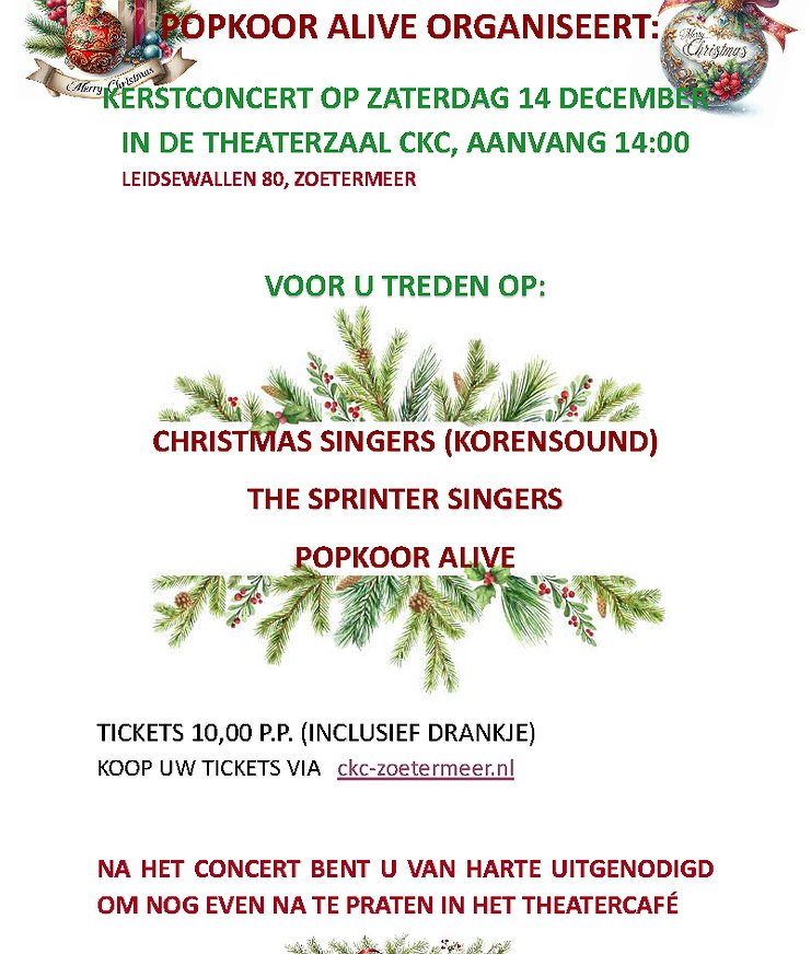 Popkoor Alive Kerstconcert